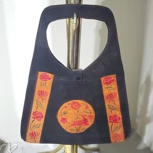 Thin leather vintage bag